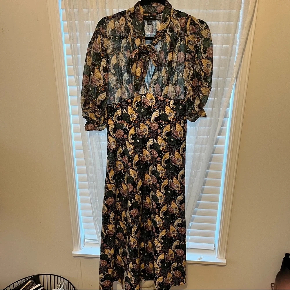 Top shop dress, midi, colorful for fall - Picture 1 of 3